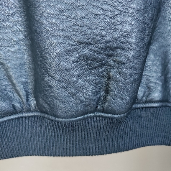 Joe's Collection Floral Embroidered Black Faux Leather Bomber Jacket - Picture 12 of 15